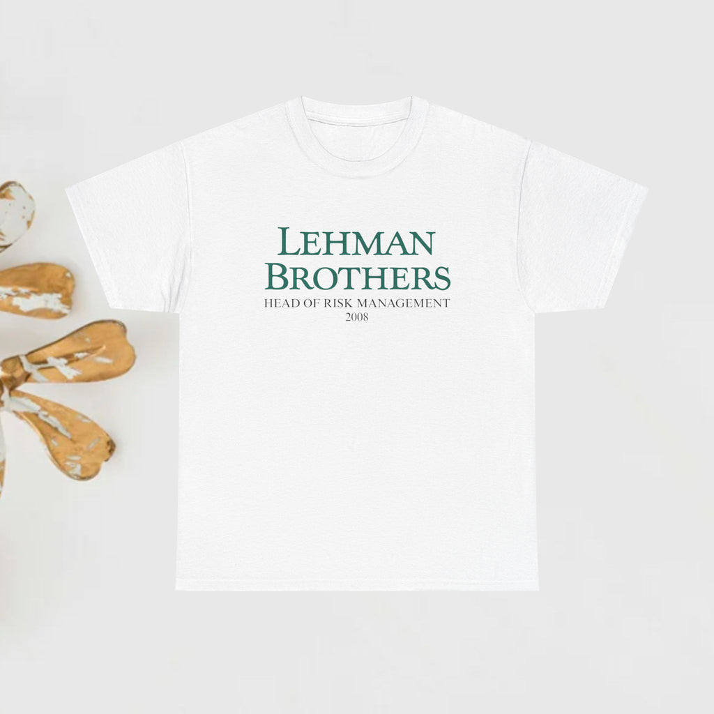 Lehman Brothers Vintage Logo Tee — 'Head of Risk Management' Graphic T-Shirt