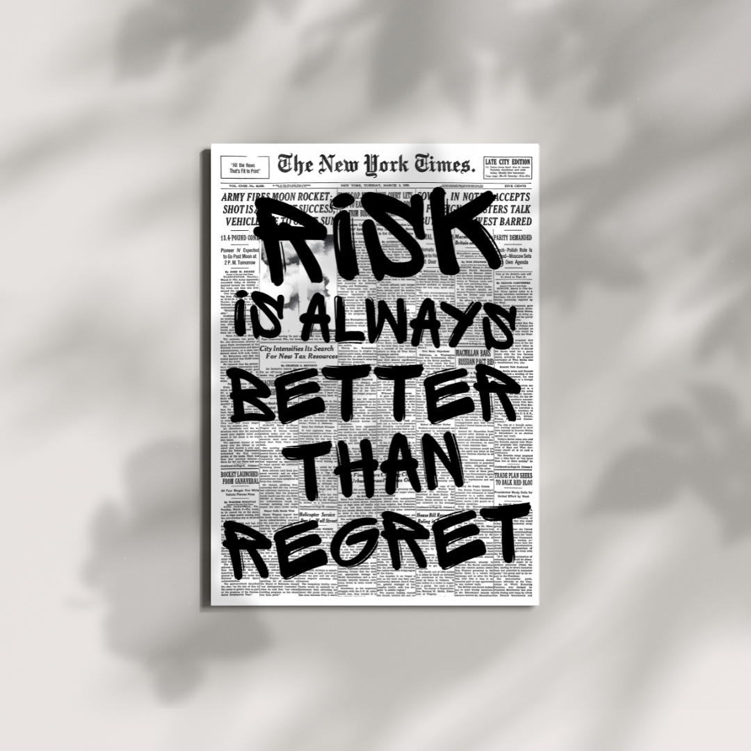 Risk is always better than regret Canvas